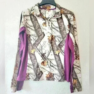 Mossy Oak Womens Camo Jacket With Purple Accents Size L Hunting Outdoors…